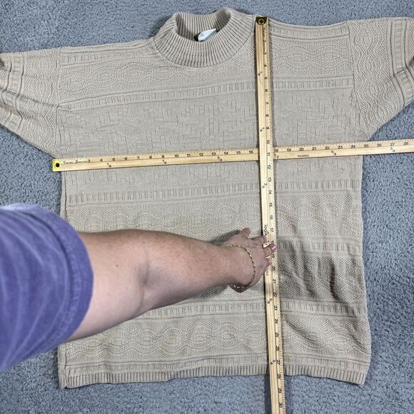 Vintage Basic Editions Pullover Knit Sweater Beige XL Neutral Basic Cottagecore - Picture 5 of 7